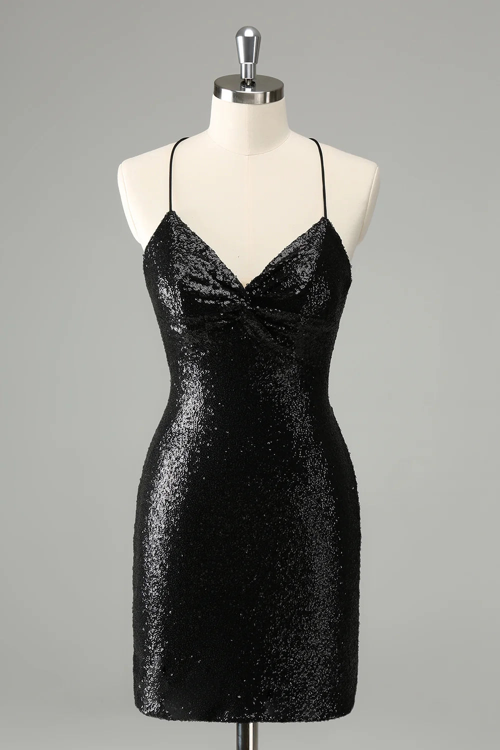 DingJi Wedding Fashion Shiny Back Strap Glitter Tight Strap Homecoming Dresses